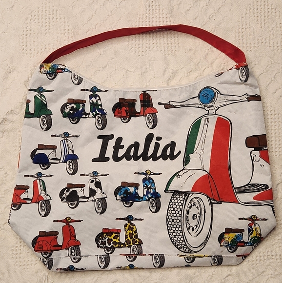 Italia Scooter Zip Bag Zip Up Tote Italian Souvenir Colorful Quirky Purse Vaca - Picture 4 of 8